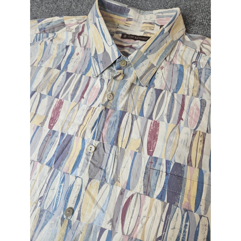 Tori Richard Mens Hawaiian Aloha Shirt Size 2XL Cotton Lawn USA Surfboards